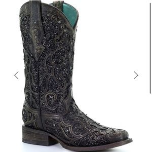 Black sparkle corral boots